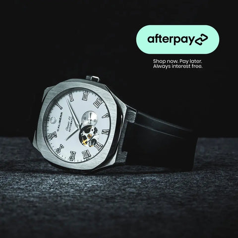 Classic 42 Stainless Steel Case White Dial Black Band CALIBÉRR