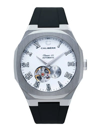 Thumbnail for Classic 42 Stainless Steel Case White Dial Black Band - CALIBÉRR - Watches