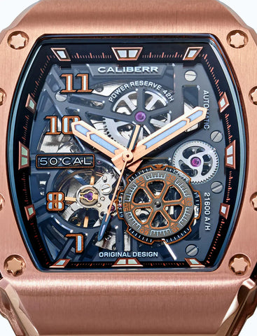 Skeleton 42 Gold/White - CALIBÉRR - Watches