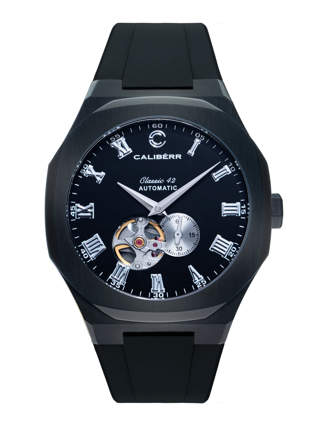 Classic 42 Black Stainless Steel Case Black Dial Black Band - CALIBÉRR - Watches