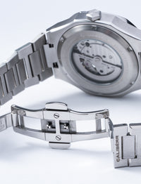 Thumbnail for Classic 42 Stainless Steel Case White Dial Stainless Steel Band - CALIBÉRR - Watches